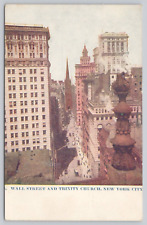 Postcard New York City Wall Street And Trinity Church Rooftop View Unposted picture