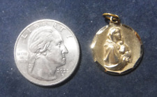 Virgin Mary And Jesus Mother and Child Gold Over Sterling Silver Medal picture
