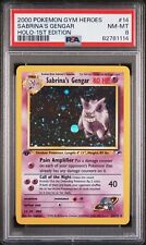 1ST EDITION PSA 8 2000 Pokemon Gym Heroes Sabrina's GENGAR HOLO #14 Fresh Graded picture