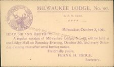 Milwaukee, Wisconsin - BPOE, Elk's Club Lodge no. 46, 1901 - Early WI Postcard picture