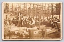 c1910 RPPC Shipyard Workers Men Real Photo P402 picture