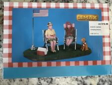 Lemax Lounging Around Table Accent 2018 Retired American Flag July Fourth #83370 picture