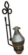 Primitive Candle Holder Wall Sconce W/ Hemingray Insulator Glass Wrought Iron picture