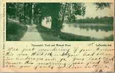 1907, TECUMSEH'S TRAIL & WABASH RIVER. LAFAYETTE, IND. POSTCARD. JJ9 picture