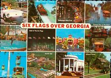 SIX FLAGS OVER GEORGIA - 12 scenes 6 entertainment areas Vintage POSTCARD c1967 picture