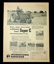 Large 1953 McCormick Farmall Super C Tractor AD, Display in Home Office Cafe S7D picture