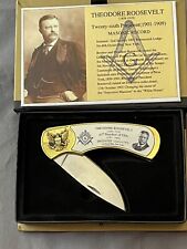 Free Mason Theodore Roosevelt Pocket Knife Square Compass President NEW picture