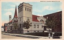 Grove City PA Pennsylvania Grace United Methodist Church Vtg Postcard A31 picture