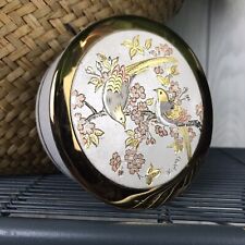 Vintage Japanese Bird Toyo Chokin Porcelain Trinket Box Gold Accent With Lid picture