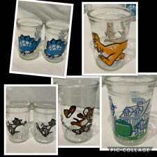 Vtg WELCH'S 90s Collector Glasses Lot 6 Dinosaurs Tom Jerry Movie Stegosaurus picture