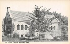 Anamosa Iowa~Public Library~Ivy Covered~Young Trees~1916 B&W Postcard picture