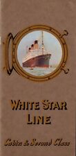 1920s White Star Line Die-Cut Porthole 2nd Class Interiors Brochure w/ OLYMPIC picture