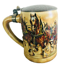 Budweiser Champion Clydesdales hammered Pewter Lidded Mug picture