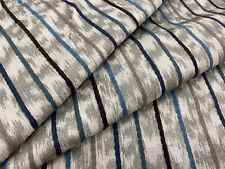 Romo Embroidered Stripe Ikat Print Fabric- Makani / Cobalt 6.50 yd 7873/03 picture