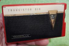 Vintage 1960 TRUETONE DC 3052 Bright Red Vee 6 transistor Pocket Radio Japan picture