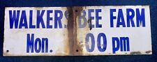 VERY RARE Antique Walkers Bee Keeper Farm Porcelain Sign ￼ picture