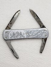 Antique Emil Olsson Eskilstuna Sweden Lion Crest Serpent Pocket Knife Multi Tool picture