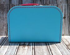 Retro/Vintage Blue W/Red Trim Cardboard Decorative Storage Gift Purse Suitcases picture