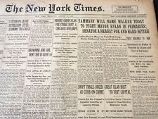 1925 AUGUST 6 NEW YORK TIMES - TAMMANY WILL NAME WALKEE TODAY - NT 5456 picture