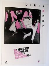 Rolling Stones Poster Promo Vintage Original Dirty Work Circa 1986 picture