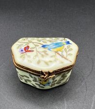 Rochard Limoges France Peint Main 3D Blue Bird “Inside” Porcelain Trinket Box picture