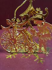 Danbury Mint 1987 23k Gold Plated  Christmas Ornament 3D Elf Tricycle Tree picture