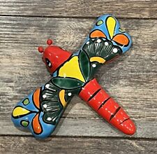 Talavera Dragonfly Mexican Pottery Folk Art Home Decor Hand Painted 5.5
