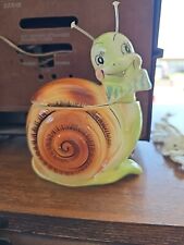Rare Vintage Snappy Snail Sugar Bowl Enesco Collectible Anthropomorphic picture