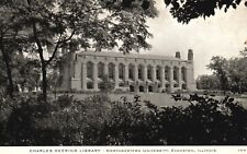 Postcard IL Evanston Northwestern University Deering Library Vintage PC f6801 picture