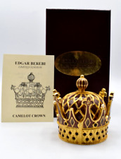 Edgar Berebi First 800 Folio Edition Camelot Crown Maroon Gold Trinket Box picture