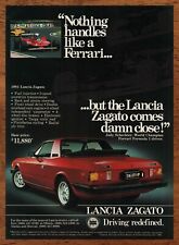 1981 Ferrari Lancia Zagato Vintage Print Ad/Poster 80s Car Man Cave Bar Décor  picture