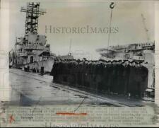 1950 Press Photo 40 Royal Netherlands Navy Officers at Boston Navy Yard picture
