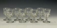 Tiffin Franciscan Kings Crown Clear Goblets Set Of 8 Vintage Glass picture