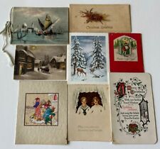 Lot of 8 1920s/30s Vintage Antique Christmas Cards USA Germany UK France picture