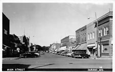 J69/ Durand Wisconsin RPPC Postcard c40-50s Main Street Stores 73 picture