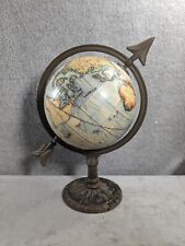 Reproduction Of Spinning World Map Tabletop Globe Cast Iron Base 12” Tall picture