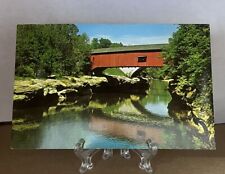 Narrows Covered Bridge Parke County Indiana Crosses Sugar Creek Vtg Postcard picture