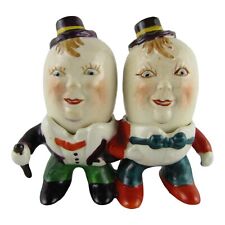 Vintage Occupied Japan Ceramic anthropomorphic Egg Men Salt and Pepper Shaker picture