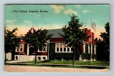 Emporia KS-Kansas, City Library, Exterior, Vintage Postcard picture