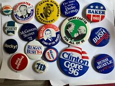 Lot of 17 presidential campaign buttons--vintage to modern --1960s to 1990s picture