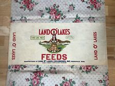 Vintage large feedsack with label intact-Land O' Lakes-rare picture