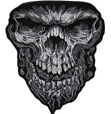 GIANT SKULL EMBROIDERED Motorcycle JACKET VEST 12 INCH (XXL) BIKER SKULL PATCH picture