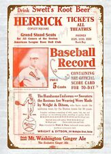 1909 baseball  vs  Scorecard metal tin sign art picture