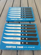Vintage Frontier Forge Steak Knife 12Piece Set Stainless Japan J100-6 NEW 2Boxes picture