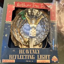 VINTAGE BRADFORD HEAVENLY REFLECTING Tree Topper ANGEL Light - w ORIGINAL BOX picture