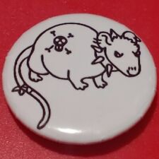 1 Inch White Punk Rat Pinback Button picture