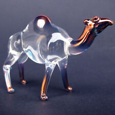 Camel Figurine Hand Blown Glass Gold Crystal Sculpture picture