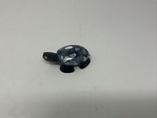 Handcarved Obsidian Turtle Inlaid Opal Turtle 2” X 1.25” picture