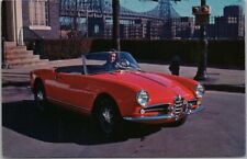 c1960s ALFA ROMEO Automobile Advertising Postcard Red Sports Car / Blank Back picture