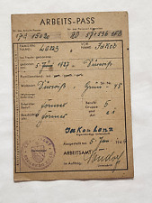 Postwar German paper document booklet Arbeits work Pass book 1947-49 picture